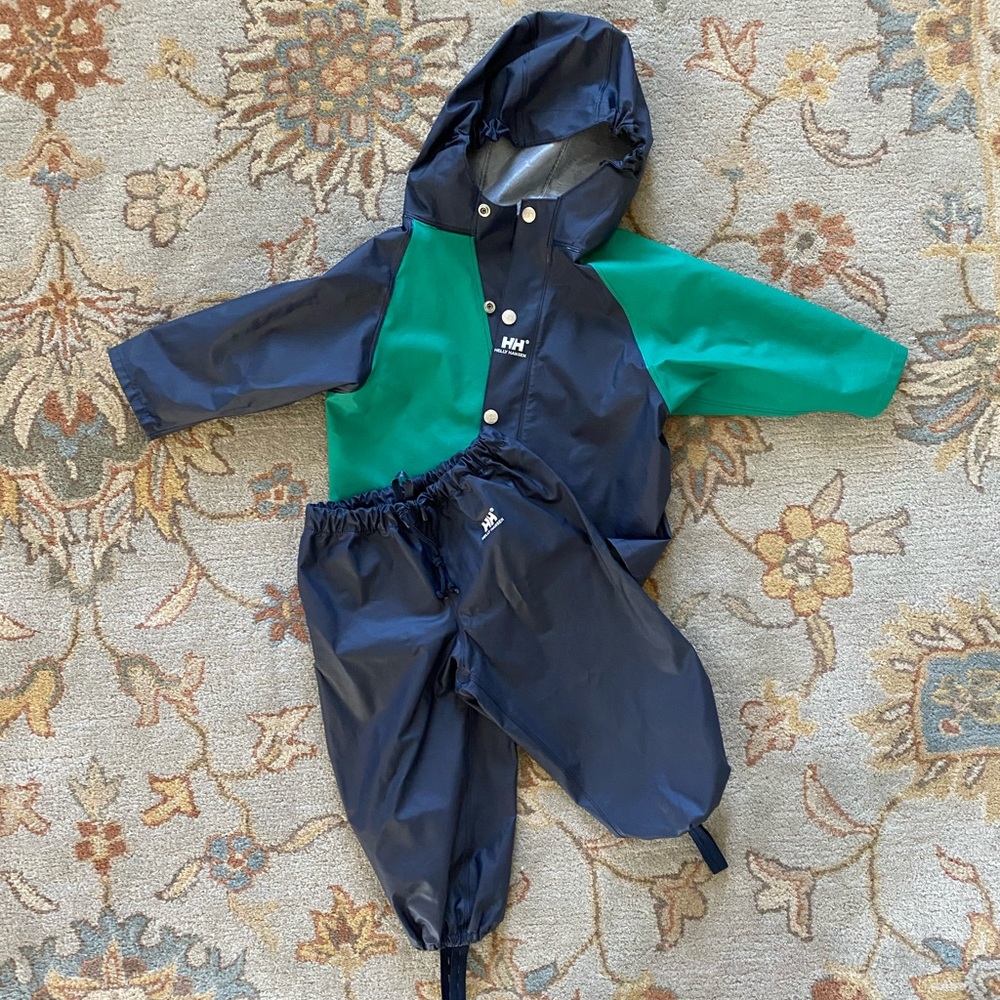 Helly Hansen kids rain jacket and pants
